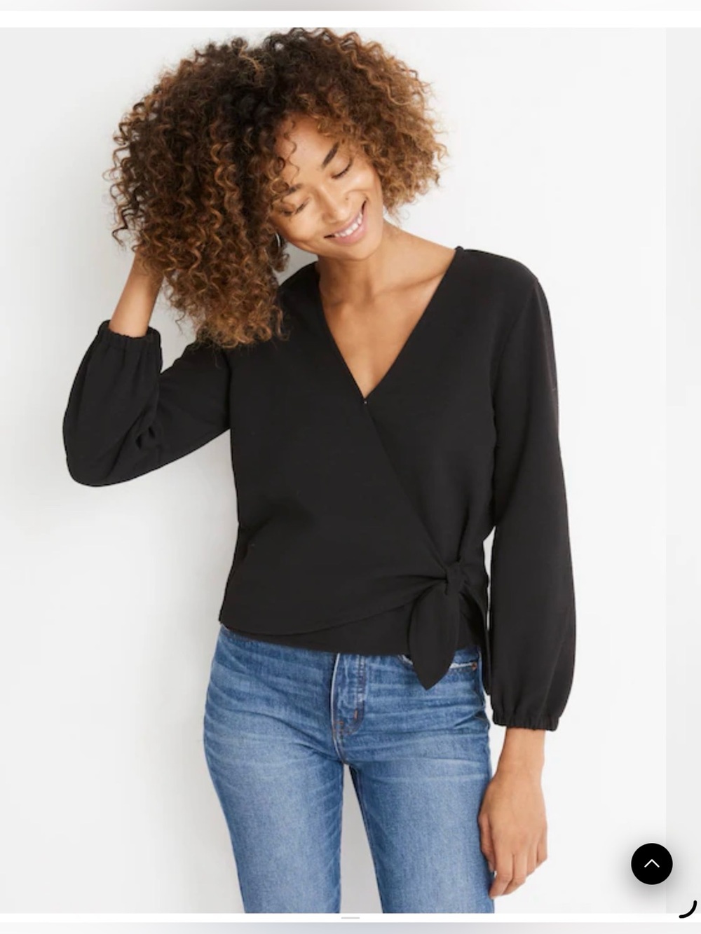 Madewell Texture & Thread crepe wrap top size XS